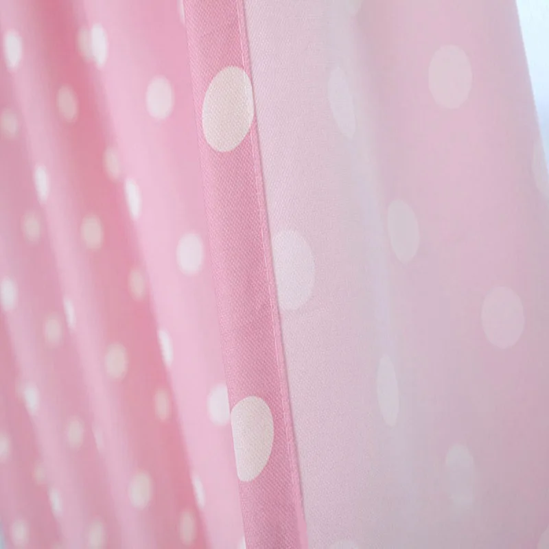Шторы в мелкий горошек, мягкая однотонная Штора для затемнения комнаты, для девочек, для спальни, шторы из тюля, ткань, на заказ, 122& 30 - Цвет: pink cloth