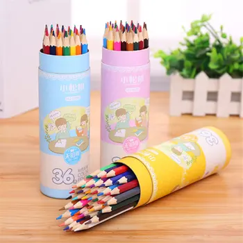 

Coloffice New Style Cartoon Paper Tube With Colored Pencils Children Drawing Pencil 36 Colors School Supplies Children Gifts 1PC