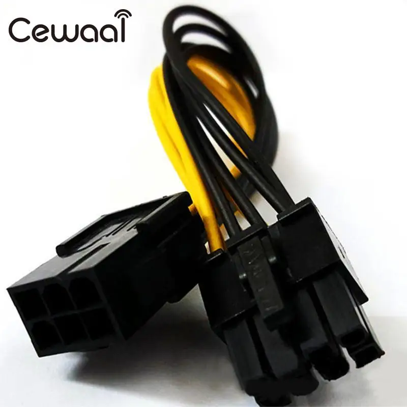 CEWAAL PCI 6 pin to 8 pin graphic card power adapter cable Power
