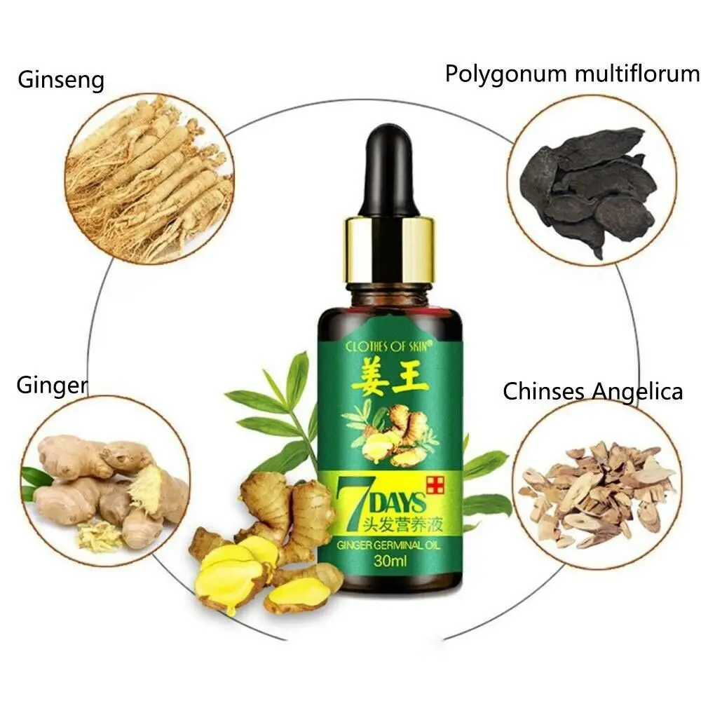 30ml regrad 7 días jengibre Germinal suero esencia aceite pérdida de cabello crecimiento de tratamiento - 3