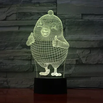 

Animal Chick Led Night Light Touch Sensor 7 Color Changing Hoom Decorative Lamp Child Kids Baby Kit Nightlight Chicken 3D Lamp