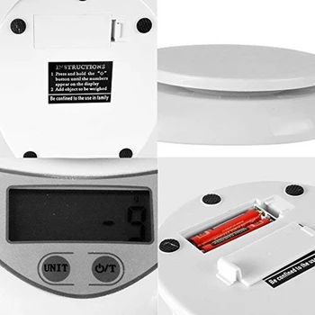 

Digital Kitchen Food Weight Scale 11LB/5kg with Removable Bowl P7Ding