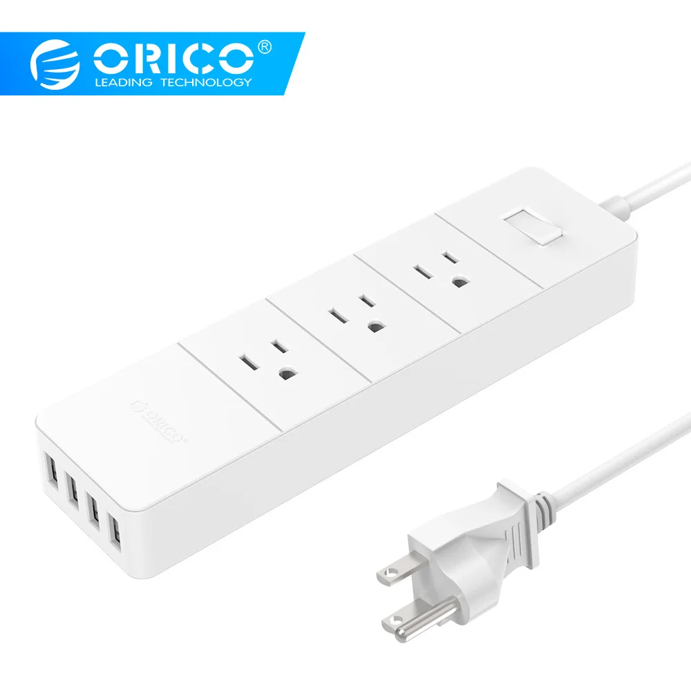 ORICO 4 USB блок питания с штепсельной вилкой США защита от короткого замыкания огнестойкие материалы электронная лента