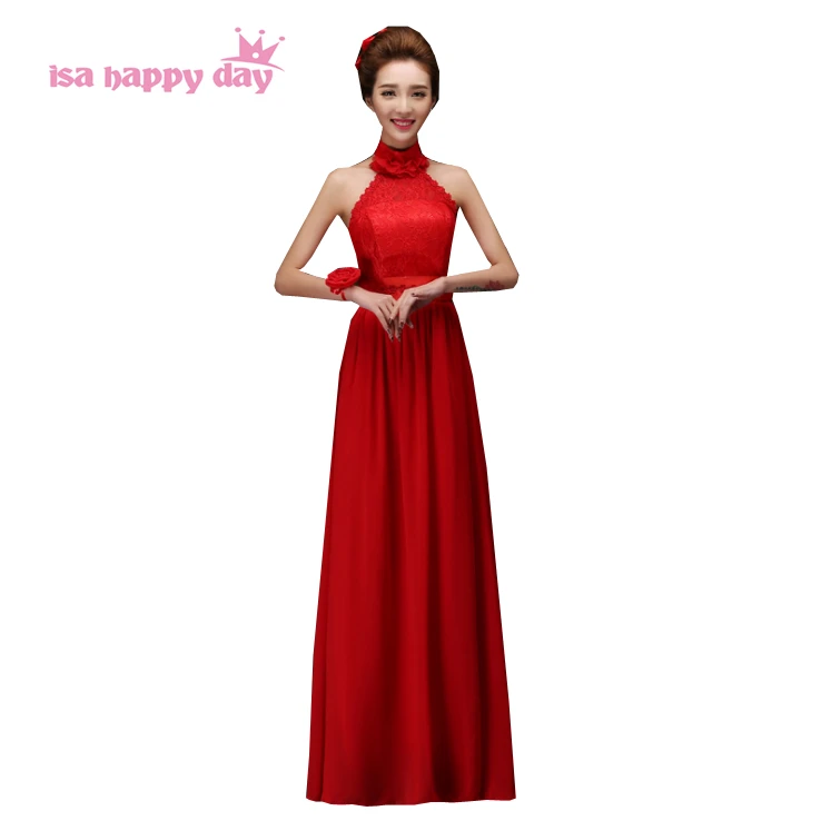 

cheap new 2020 bridesmaids long sexy red dress size 8 women bridesmaid gown formal chiffon party dresses for teens H2463