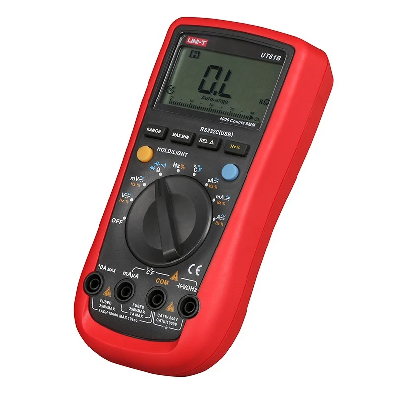 UNI T UT 61B UT61B Современные Цифровые мультиметры 4000 отсчетов DMM AC DC V/A/HZ Meter с