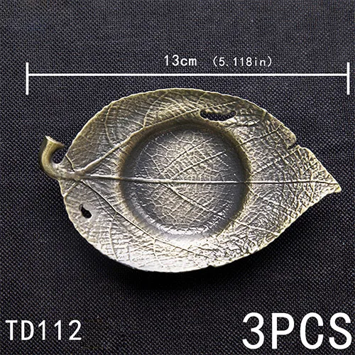 TD112Bronze leaf 3/высокое качество, металлические подставки, набор антикварных чашек, блюдце, подставка для напитков, подставка для кунг-фу, чайные аксессуары, креативные - Цвет: TD112Bronze leaf