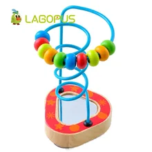 Деревянный пазл ранний детский цветной бисер вокруг бусин на бусинах зеркало маленькая железная проволока
