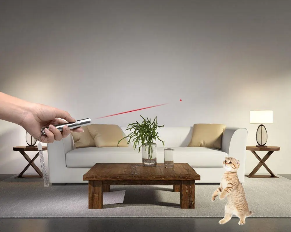 Nicrew 1 шт. Лазерная забавная кошачья палочка крутая 2 в 1 красная лазерная указка ручка с белым светодиодный светильник для детей играть в питомца собака, кошка, игрушка