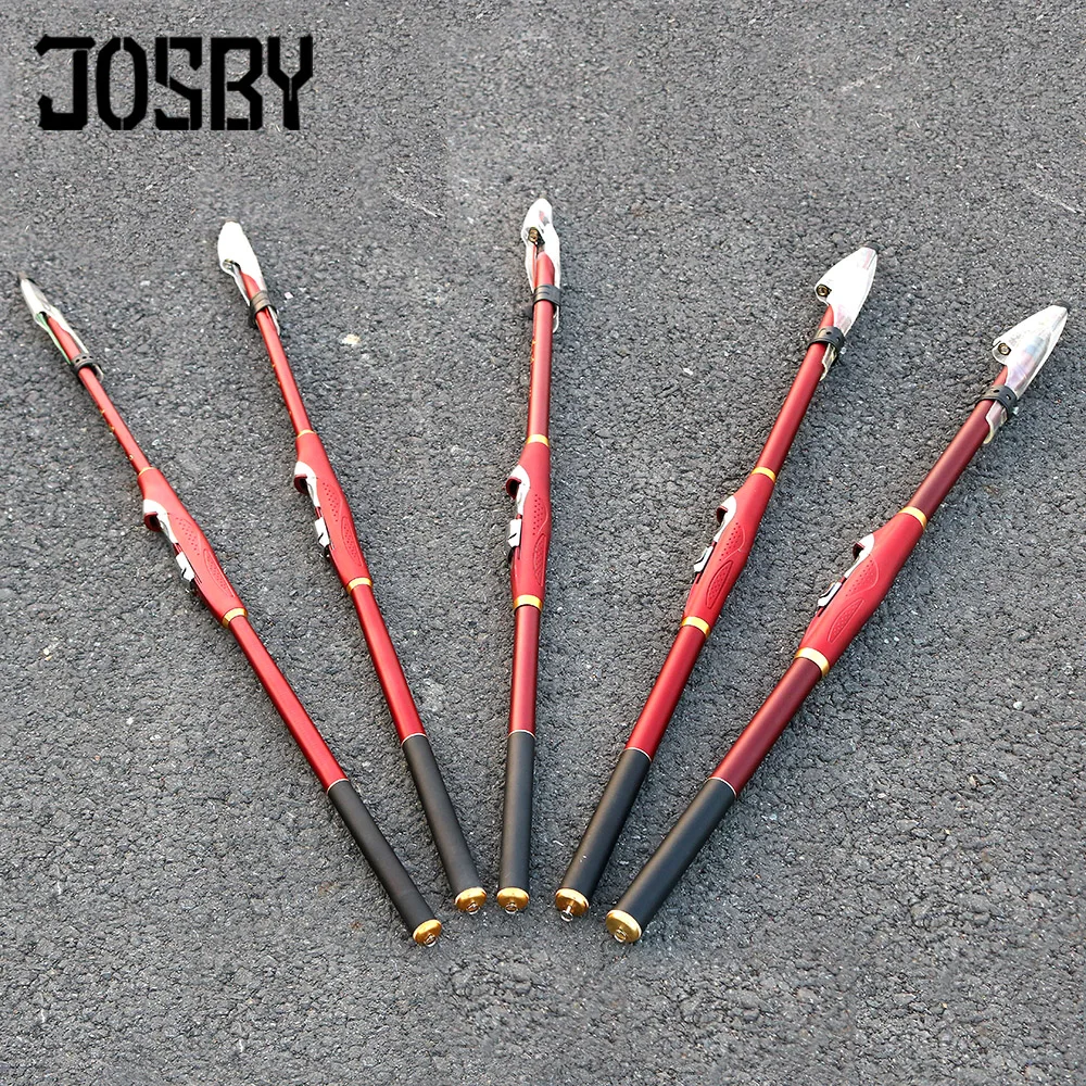 

Red 2.7m - 6.3M Rock Spinning Fishing Rod Carbon Telescopic Fishing Stream Hand Rod Carp Rock Rod Spinning Rods
