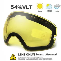 Premium Anti-Fog UV Protection Ski & Snow Goggles with Interchangeable Lens (Night vision lens)