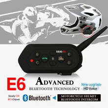 Energico E6 Moto Citofono del Casco Bluetooth Cuffie per 6 piloti IP65 Impermeabile Riduzione Del Rumore Interphone MP3 GPS