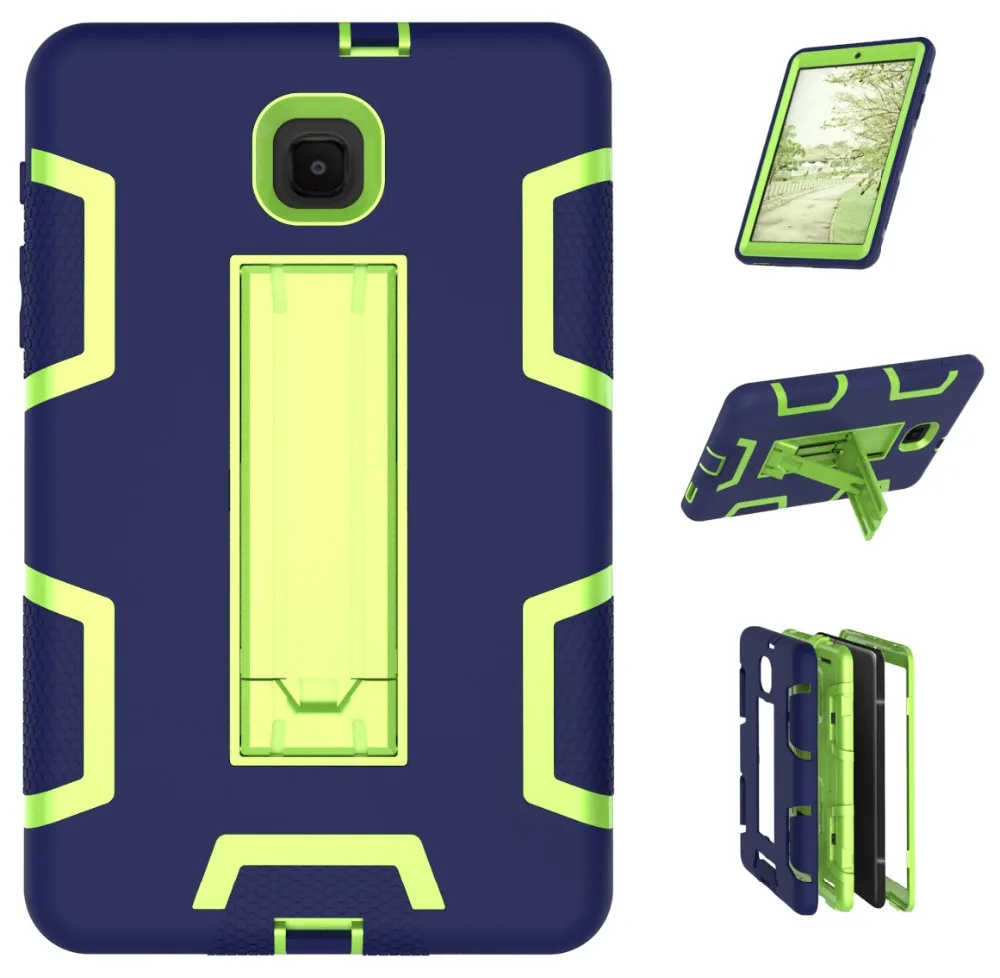 

For Samsung Galaxy Tab A 8.0 2018 T387 T387V SM-T387C SM-T387V Armor Shockproof Hybrid Heavy Duty Protective Stand Cover Case
