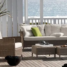 Горячие продажи алюминиевой раме Современного Синтетического Ротанга Честерфилд диваны для продажи