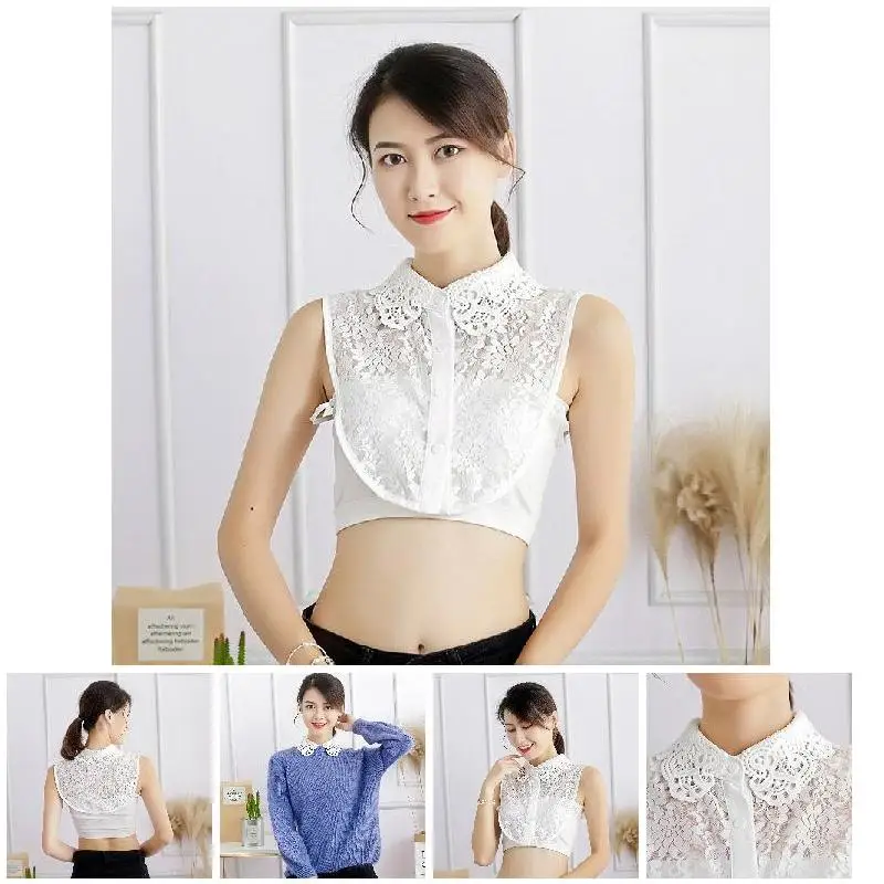 

2019 Fashion Droppshiping Women Detachable Hollow Lace Lapel Fake Collar False Blouse Clothing Accessories BFJ55