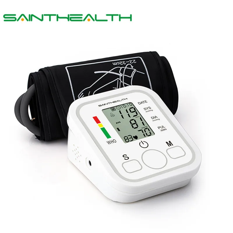 Günstige Saint Health Tragbare Digitale Tonometer Oberen Arm Blutdruck Monitor Herzschlag test Gesundheit care monitor Tonometer