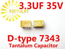 3.3 МКФ 35 В D тип 7343 2917 335 В SMD Тантал Конденсатор Разъем TAJD335K035RNJ x100PCS Бесплатная Доставка