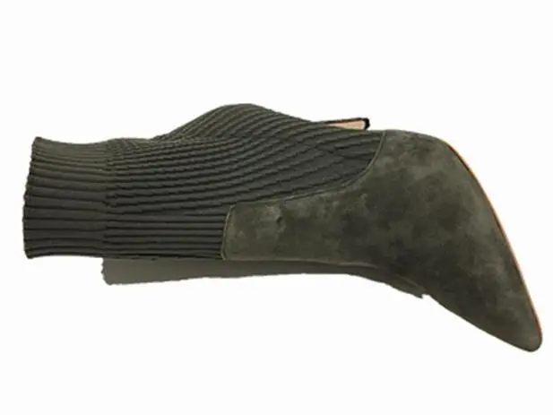 Размер 44, бежевые высокие вязаные Ботинки женские ботильоны на высоком массивном каблуке короткие ботинки с острым носком на квадратном каблуке обувь на высоком каблуке 11 см