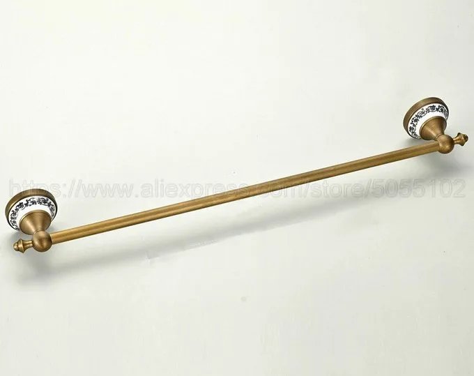 Towel Bars Antique Brass Bathroom Shelf Towel Holder Hanger Towel Single Rail Wall Bathroom Accessories Towel Rack zba402