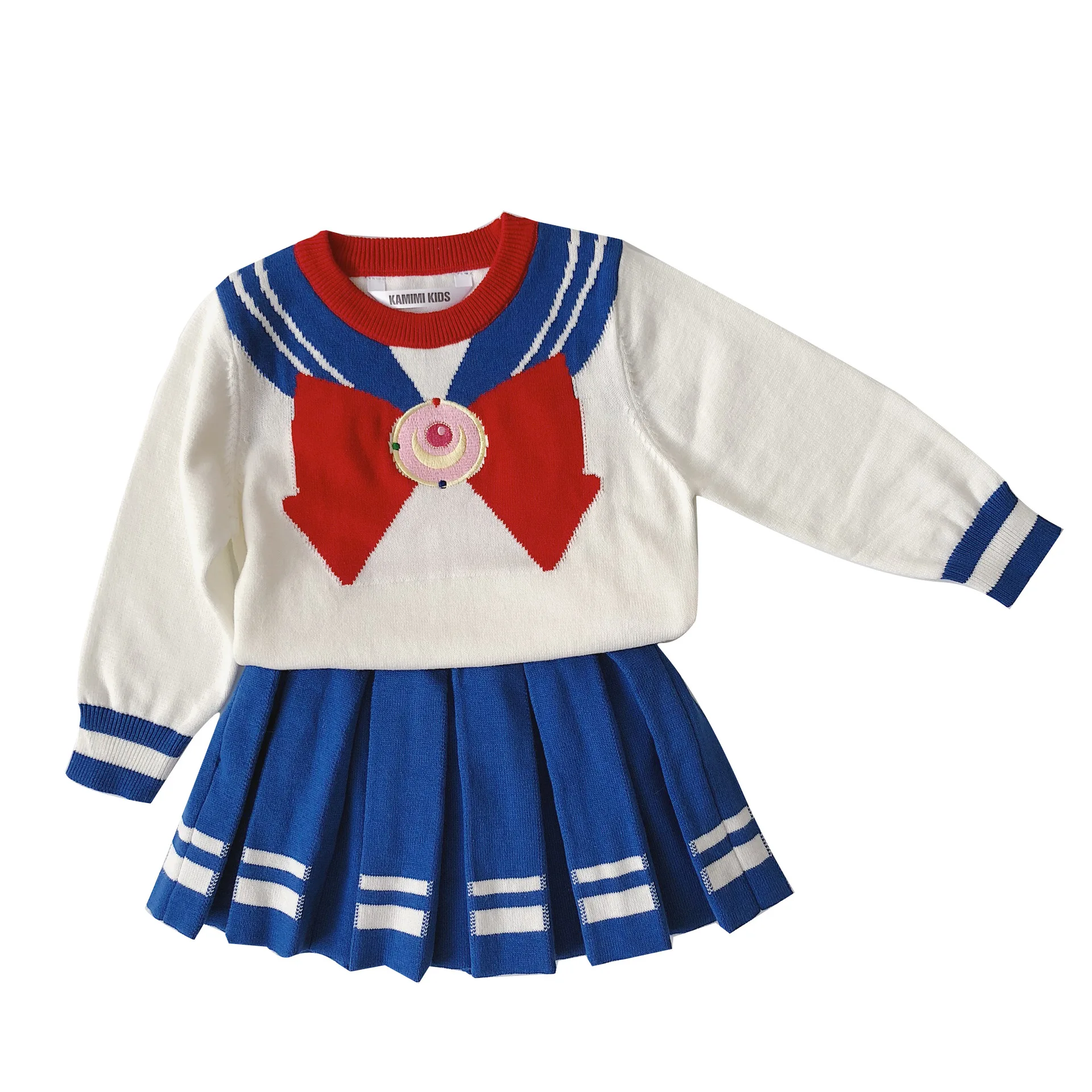 

2019 New Autumn girls clothing set Spring Autumn knitted baby girls sweater & skirt clothes set