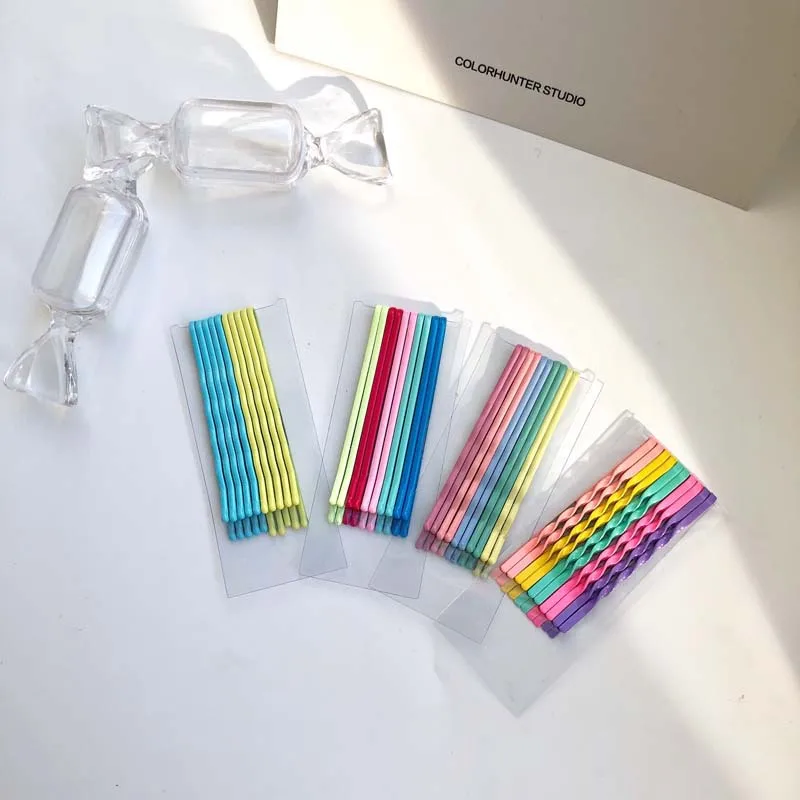 

Korean Fresh Colorful Hair Pins for Women Hair Clip Hairpin Lady Girls Bobby Pins Wave Hairgrip Metal Barrette Accessories