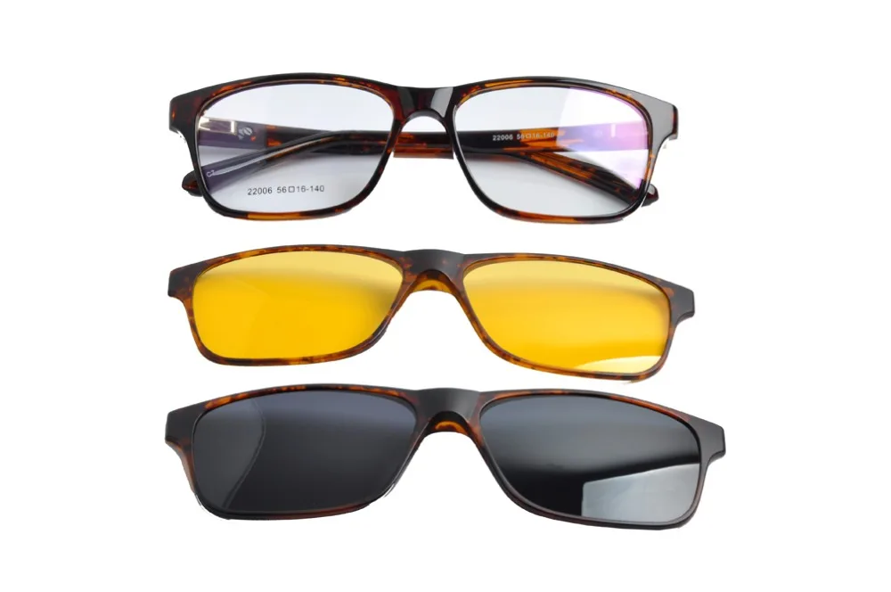 

DEDING 2 CLIPS Magnetic Polarized Clip on Sunglasses with Optical Frame Myopia Lens Anti Blue UV Protection Sun Glasses DD1426