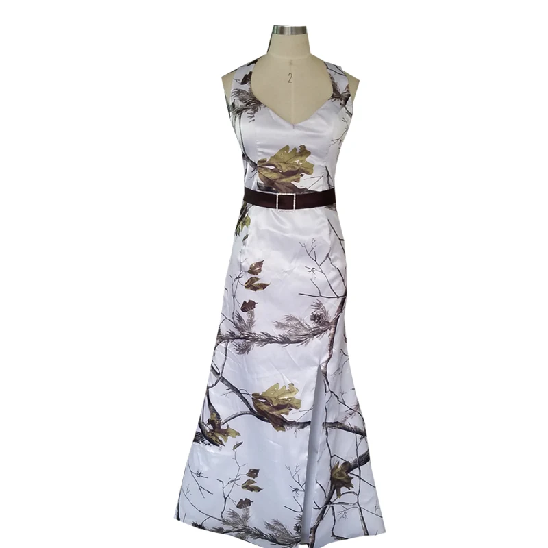 halter v neck sexy slit realtree snow white camo wedding dress 2017 halter v neck sexy slit realtree snow white camo wedding dress 2017