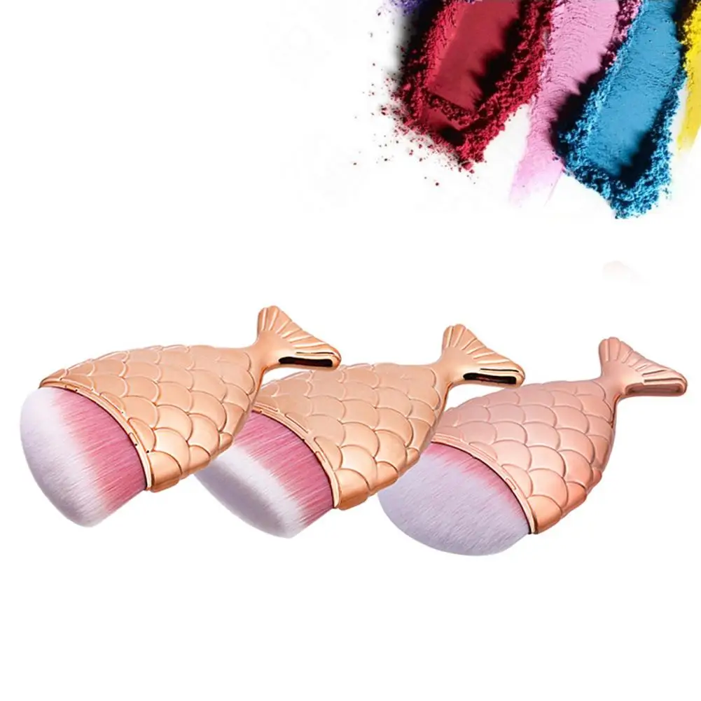 

1pcs Makeup Brush Single Mermaid Rose Gold Foundation Blending Power Eyeshadow Contour Concealer Blush Cosmetic Beauty Brush
