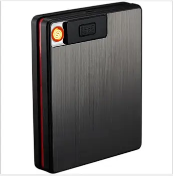 

Creative usb electric lighter ultra thin metal cigarette case 20 cigarettes capacity waterproof/Anti pressure cigarette box