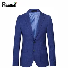 Для мужчин бренда плед Slim Fit Повседневное Блейзер Для мужчин выпускного вечера Нарядные Костюмы для свадьбы Королевский синий смокинг бордовый пиджак Для мужчин бизнес платье блейзер