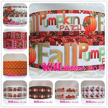 

Q&N ribbon 1.5inch 38mm halloween pumpkin printed grosgrain ribbon webbing 50yards/roll for sport hair tie hair bow headband