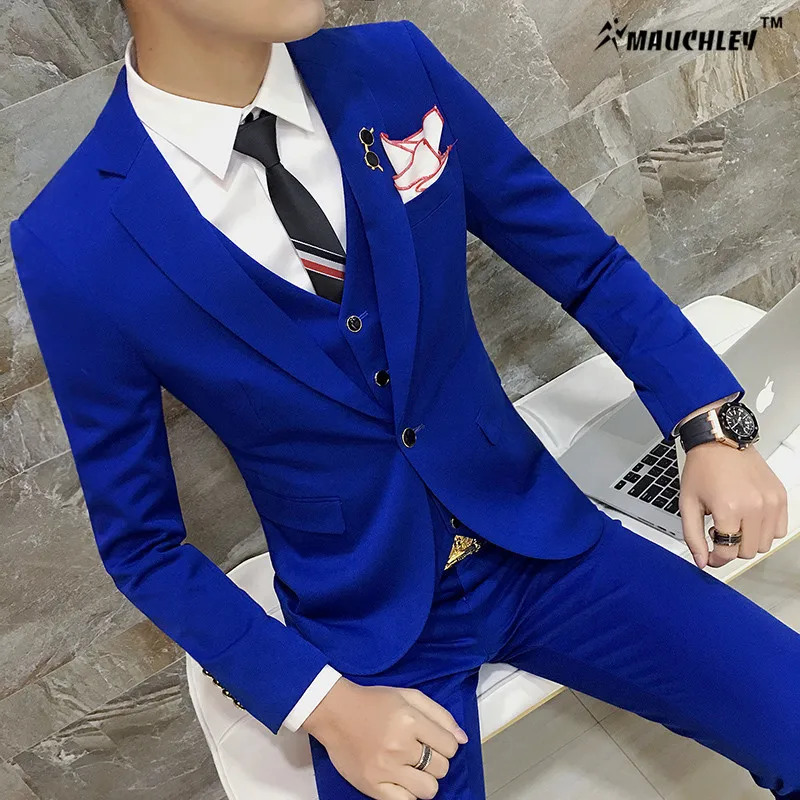 

2017 Unique Mens Blazers Designs Korea Candy Solid Color Jacket Blazer Masculino Slim Fit Prom Dress Boys S-4XL Plus Size Blaser