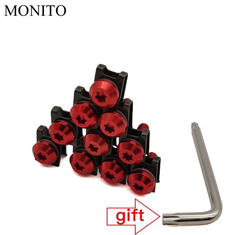 

10 PCS CNC For bmw f800gs s1000r rsv4 yamaha nmax 155 300 xmax530 Motorcycle Fairing Screws Custom Moto Body Spring Nuts Bolts
