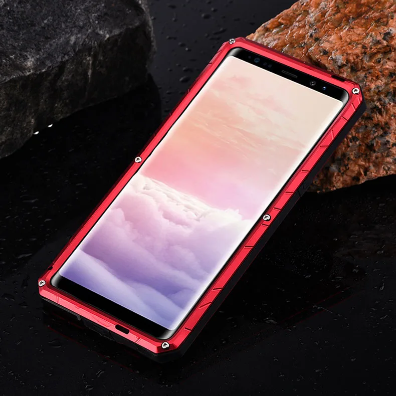 iMatch Water Resistant Shockproof Dust/Dirt/Snow-Proof Aluminum Metal Military Heavy Duty Armor Protection Case Cover for Samsung Galaxy Note 8