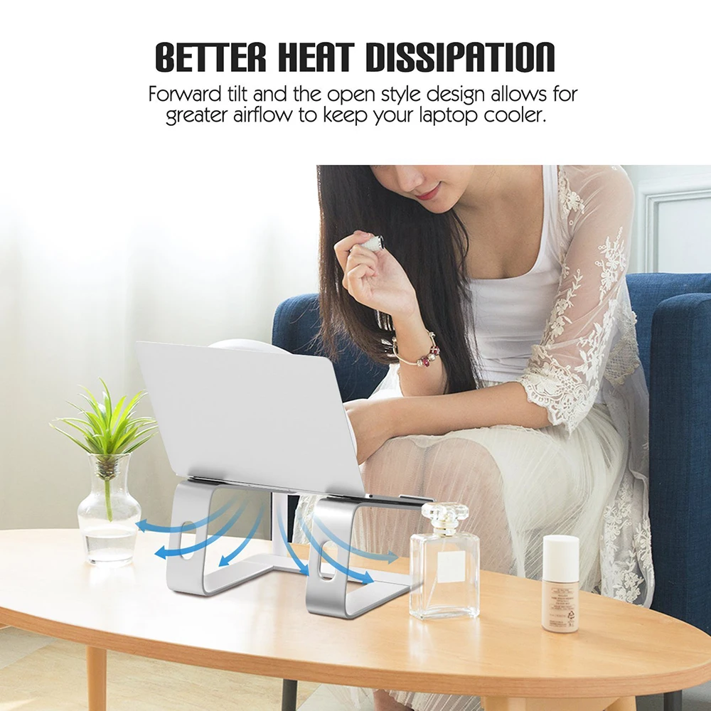 Stands para Macbook de Alumínio Suporte de Titular Laptop Stand Portátil Lapdesk Escritório Lapdesks Notebook Ergonômico Cooling Pad - Imagem 6