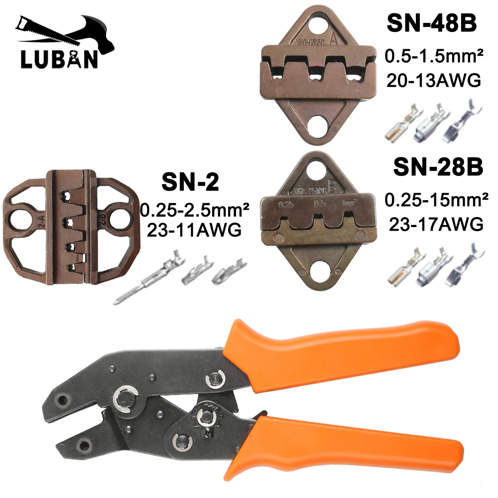

crimping pliers jaw (jaw width 6mm/pliers 190mm) for TAB 2.8 4.8 6.3/C3 XH2.54 3.96 2510 plug spring SN-48B SN-28B SN-2