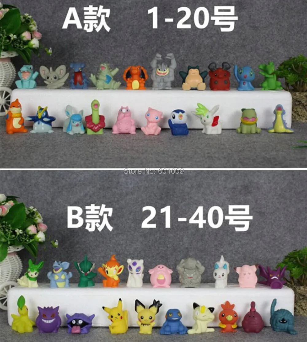 20 шт. Go пальчиковые куклы аниме Snorlax Mew TOTODILE Piplup Lapras Фигурки ПВХ игрушки в розницу