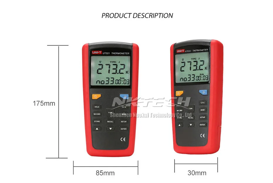 UNI-T пирометр свяжитесь с Тип термометр UT325 UT322 UT321-200 ~ 1375C промышленных Температура 2CH регистрации данных Тесты K/J/T/E/R/S/N