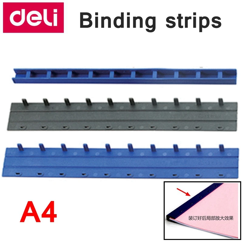 10PCS/LOT Black Blue Plastic Binding Strips 3-35mm(20-325sheets) 10 Holes A4 Comb Binding Machine Suppliers plastic binders