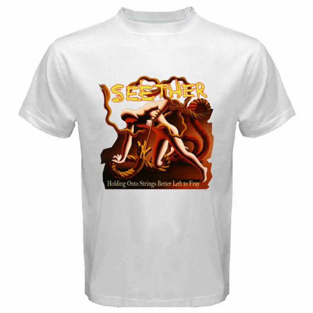 Новый seether держась строки альбом музыка Для мужчин белая футболка Размеры S к