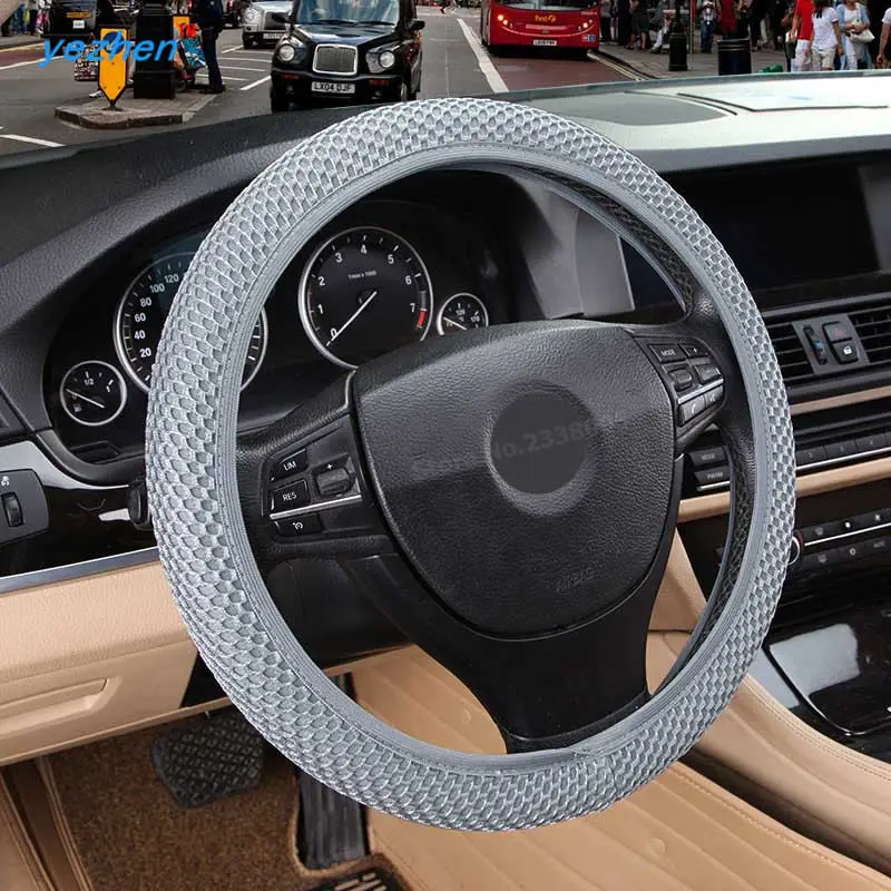 

New High Micro Fiber Ice silk Car Steering Wheels Covers 38CM/15'' Steering Wheel Hubs Car Styling,Steering-wheel Free Shipping