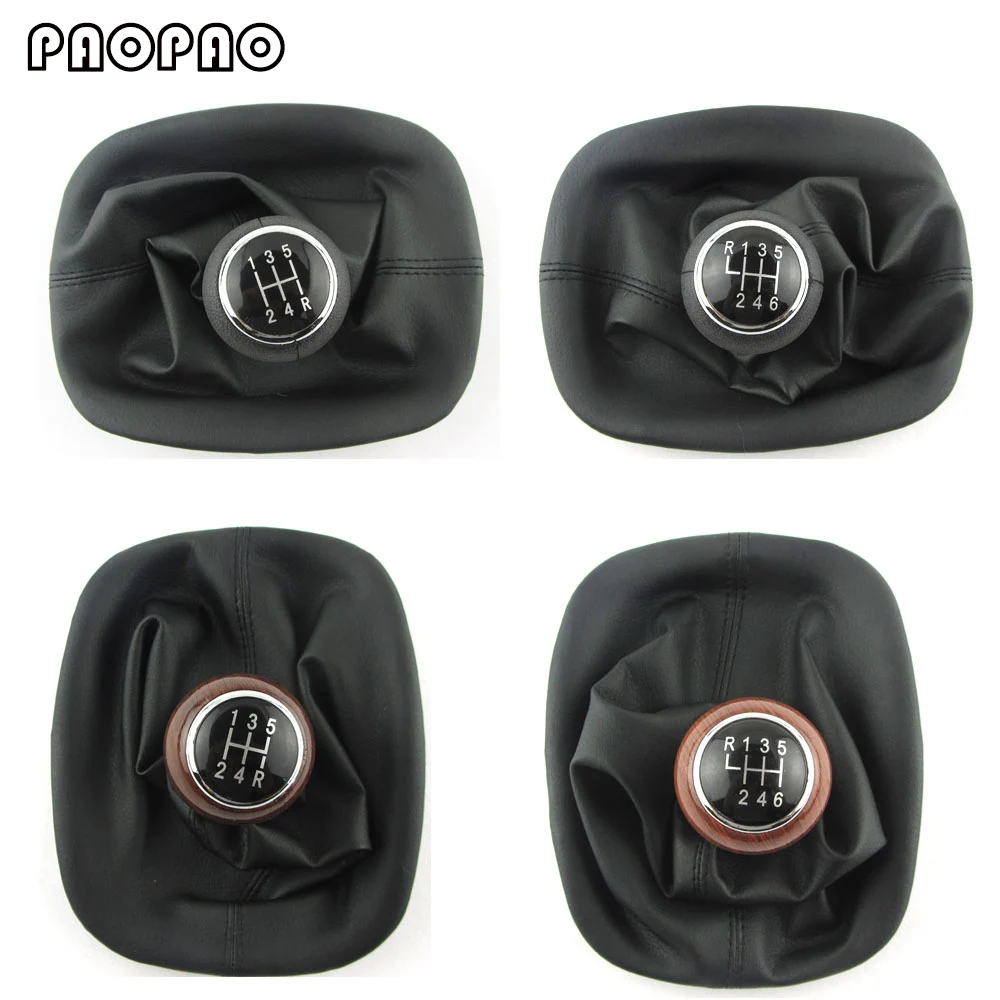 

PU leather 5 6 Speed Gear Shift Knob Cover Black For PASSAT B5 For Volkswagen High Quality Durable