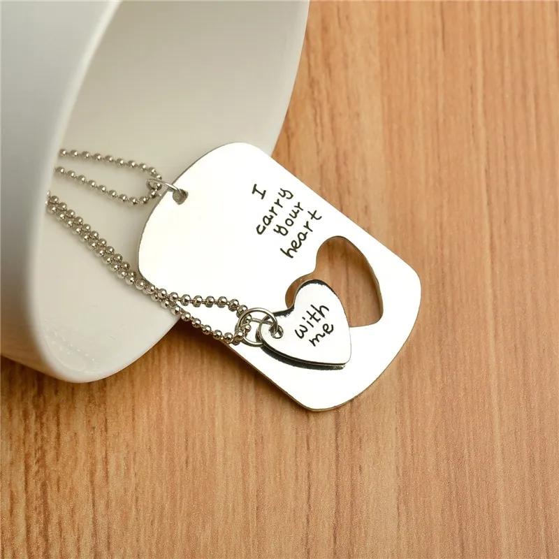 Gift Heart Cut Off Pendant Necklace Couple Wedding Gift For Husband ...