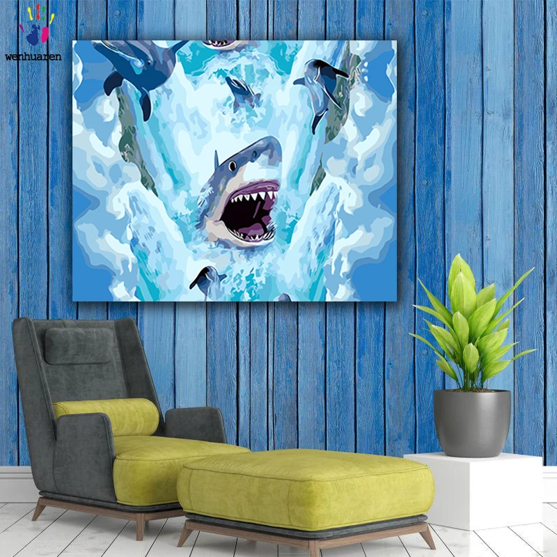 DIY картинки для раскраски по номерам с colorsThe king of the sea рисунок живописи защелка