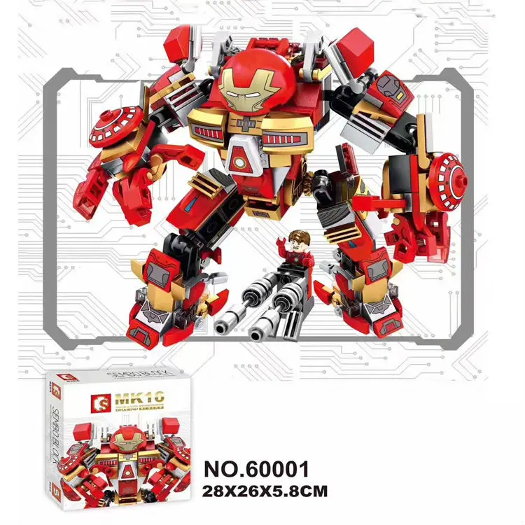 

Compatible Legoinglys Super Heroes Marvel Iron Man Armor Mark MK16 Iron Patruot building blocks brick baby toys children gift