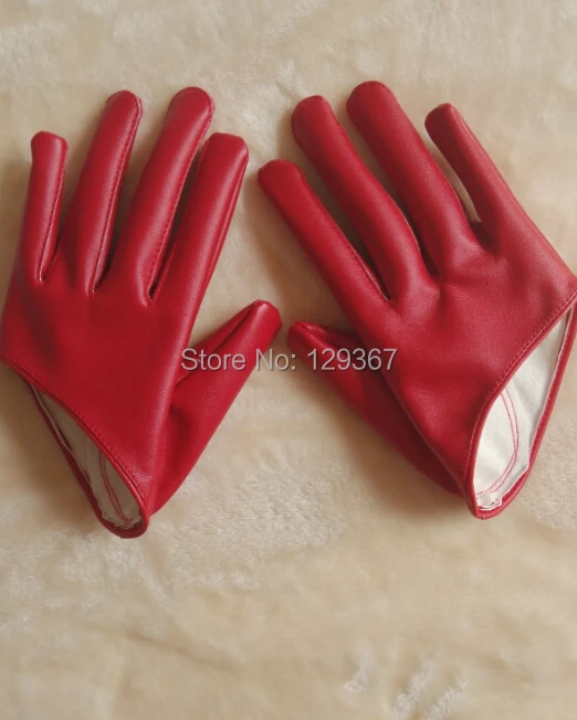 Бесплатная доставка! 100% реальные стрельбы, женские короткие дизайнерские перчатки из искусственной кожи, модные мотоциклетные перчатки с полупальцами, перчатки 17 цветов