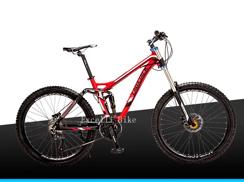 Clearance Excelli Bike 26"*17" Mountain Bike 27 Speeds Full Suspension Mountain bicycle Aluminium Alloy Downhill Bicicletas Mountainbike 15