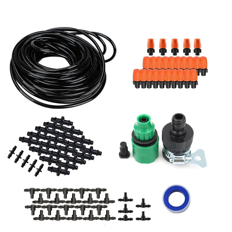 

25m Automatic Watering Micro Drip Irrigation System Garden Self Watering Kits with Adjustable Dripper Fog Nozzles Irrigation