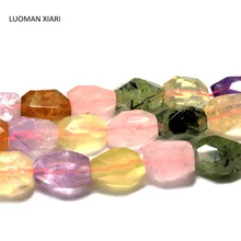 Luoman xiari Нерегулярные натуральный смешанный кристалл каменный шарик для самостоятельного изготовления ювелирных изделий ожерелье материал около 15*20 мм нить 15''