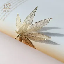 Креативные подарки в китайском стиле, металлические пустотелые закладки с изображением листьев с кисточкой, художественные Офисные аксессуары, школьные канцелярские принадлежности