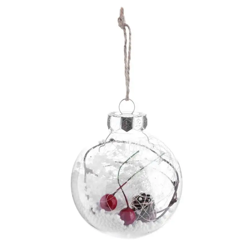 Рождественская елка, висячие украшения, Рождественский кулон, прозрачный шар, Рождественский Декор, для дома, вечерние, подарок - Цвет: H
